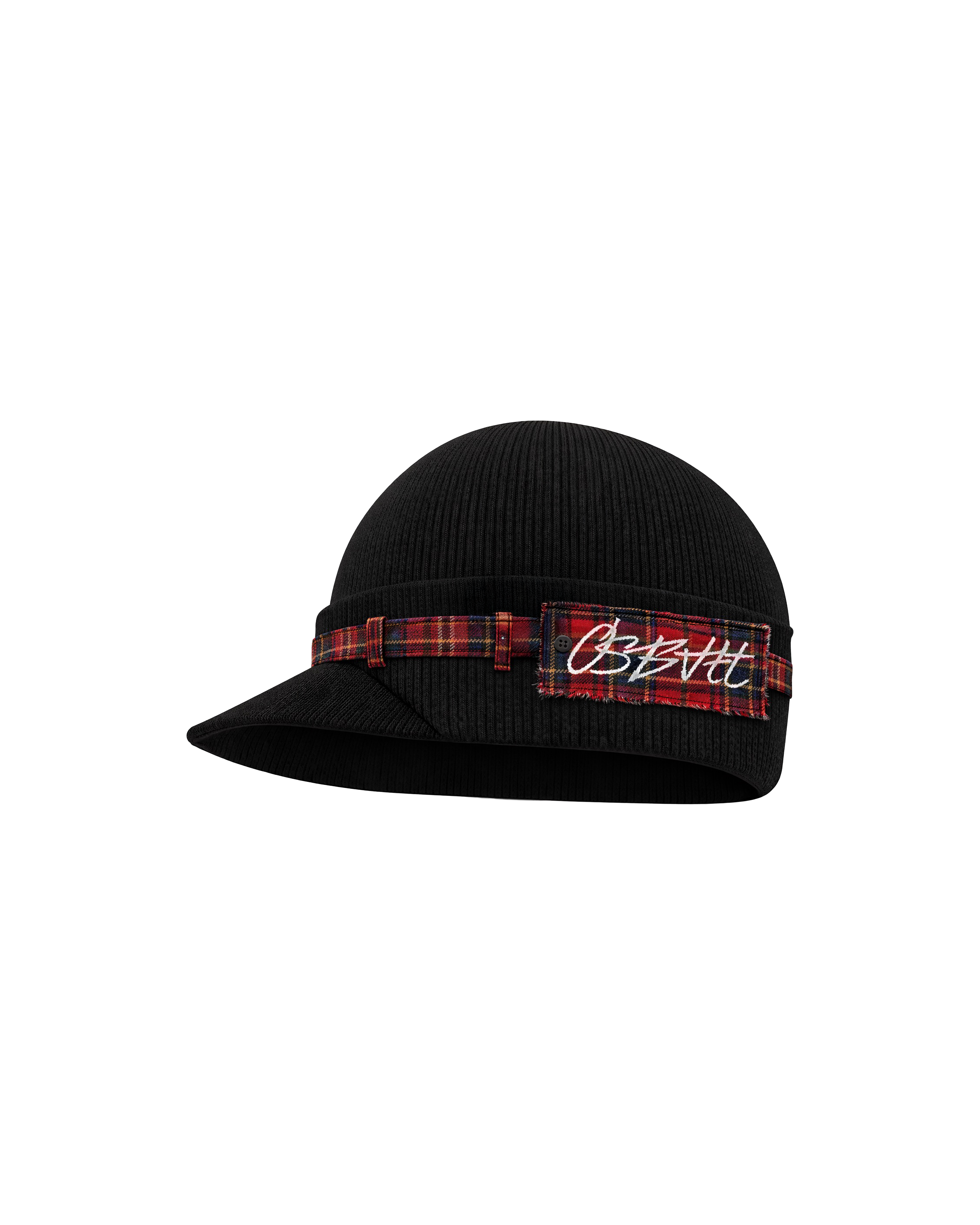 OSBATT - TARTAN BEANIE CAP BLACK